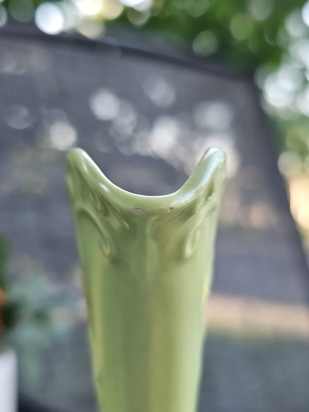 Vintage Niloak Pottery Rooster Ewer Pitcher Vase Matte Chartreuse Green MCM